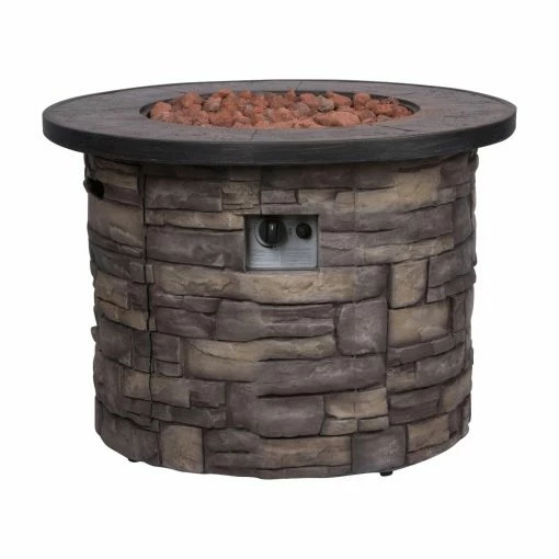 Best reviews of 💯 Shine Company Sevilla 35 In. Round Propane Gas Fire Pit With Free Cover 🎁 -Fire Pits & Tables Online Shop masterSHN250