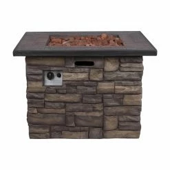 Best Pirce 😉 Shine Company Sevilla 34.5 In. Square Propane Gas Fire Pit Table With Free Cover 💯