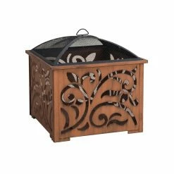 Budget 😀 Sunjoy 26 In. Square Wood-Burning Fire Pit 💯