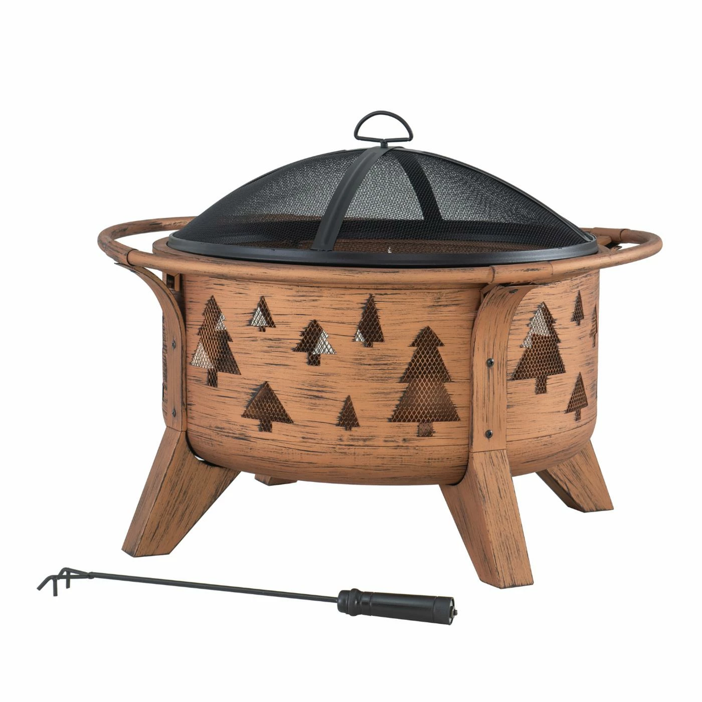 Hot Sale ✨ Sunjoy 30 Inch Tree Motif Round Wood-Burning Fire Pit ⌛ 1 Hot Sale ✨ Sunjoy 30 Inch Tree Motif Round Wood-Burning Fire Pit ⌛