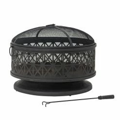 Flash Sale 🎉 Sunjoy Parker 30 Inch Round Wood-Burning Fire Pit ✔️