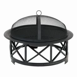 Outlet 💯 Round Fire Sense 30 In. Portsmouth Weathered Bronze Fire Pit With FREE Cover 👍