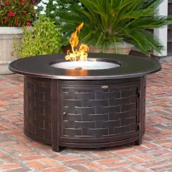 Buy π Fire Sense Perissa Woven Round Cast Aluminum Propane Gas Fire Pit π