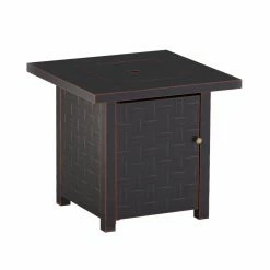 Outlet 👏 Fire Sense Somerset Steel Square LPG Fire Pit 🎁