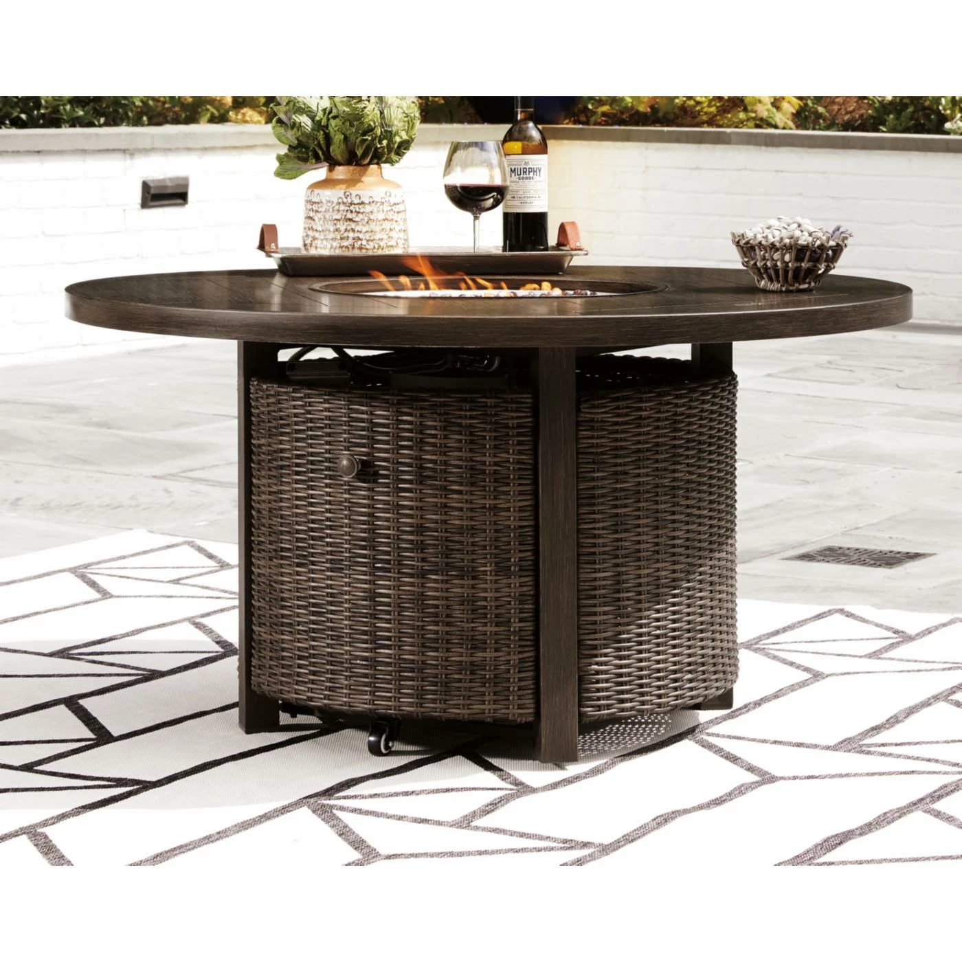 Promo ✨ Signature Design By Ashley Paradise Trail Outdoor Round Fire Pit Table 😀 5 Promo ✨ Signature Design By Ashley Paradise Trail Outdoor Round Fire Pit Table 😀 - Image 5