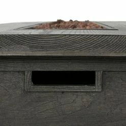 Best Sale 🌟 Best Selling Home Decor Rectangle Senoia Outdoor 50,000 BTU Lightweight Concrete Rectangular Fire Pit (No Tank Holder) - Gray Wood Pattern 🤩 -Fire Pits & Tables Online Shop scaleBSHD4593