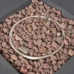 Best Sale 👍 Best Selling Home Decor Anchorage Outdoor 40,000 BTU Lightweight Concrete Square Fire Pit - Dark Gray 🌟 -Fire Pits & Tables Online Shop scaleBSHD4607