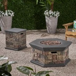 Best Sale 🎁 Best Selling Home Decor All Other Shapes Lowan Outdoor 40,000 BTU Lightweight Concrete Octagonal Fire Pit 😍 -Fire Pits & Tables Online Shop scaleBSHD4626