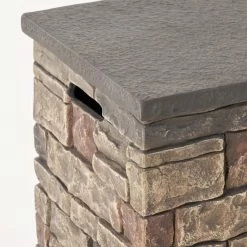 Budget ❤️ Best Selling Home Decor Gas Lowan Outdoor 40,000 BTU Lightweight Concrete Circular Fire Pit With Tank Holder 🤩 -Fire Pits & Tables Online Shop scaleBSHD4627