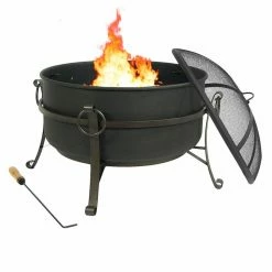 Budget ⭐ Round Sunnydaze Decor Steel Cauldron Fire Pit With Spark Screen 🛒 11 Budget ⭐ Round Sunnydaze Decor Steel Cauldron Fire Pit With Spark Screen 🛒 -Fire Pits & Tables Online Shop scaleNETH683
